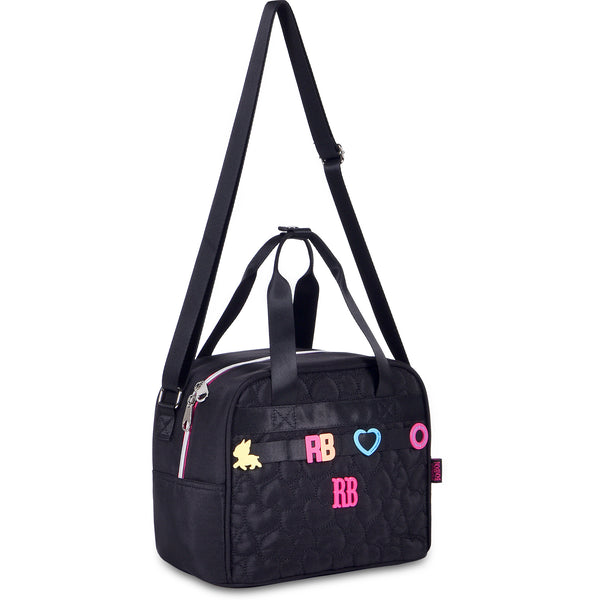 Saco Lanche Colorida Preto Rebecca Bonbon