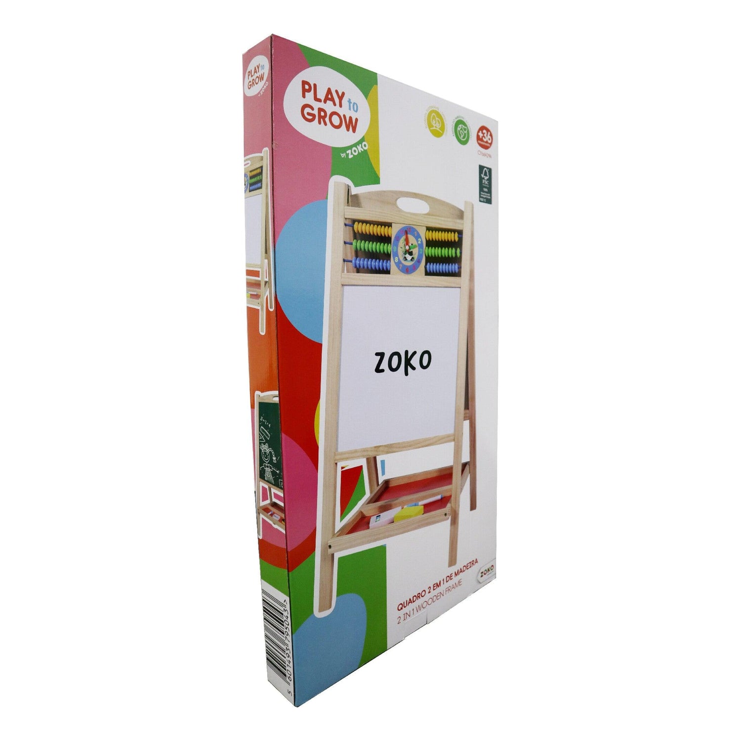 Zoko Play to Grow - Quadro 2 em 1 de Madeira