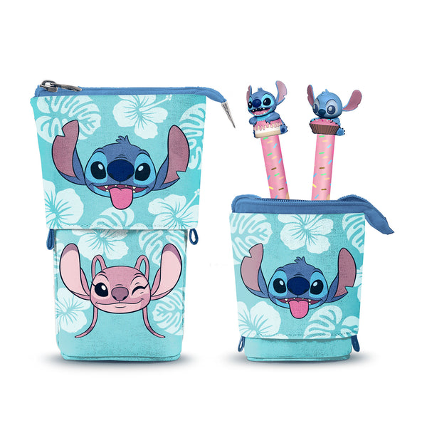 Conjunto Estojo + 2 Canetas Gel - Stitch