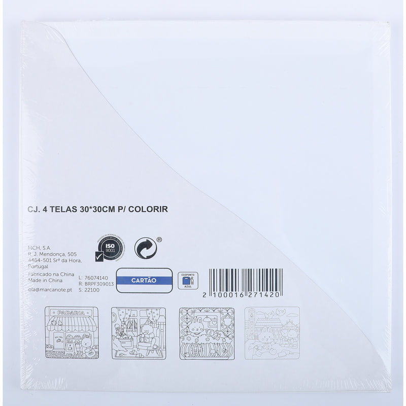 Conjunto 4 Telas 30*30Cm Para Colorir