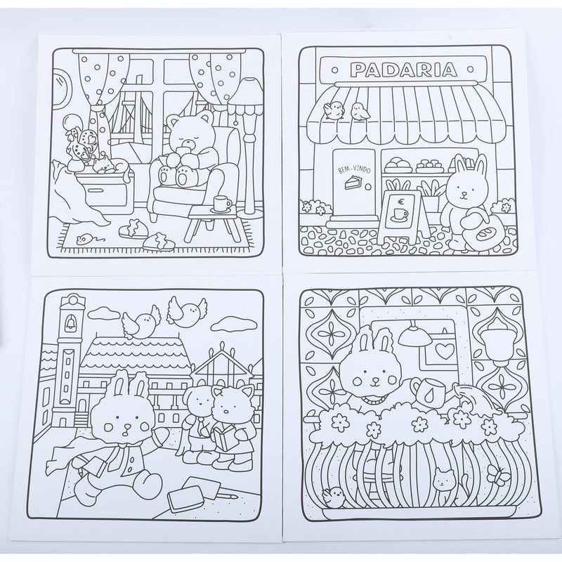 Conjunto 4 Telas 30*30Cm Para Colorir