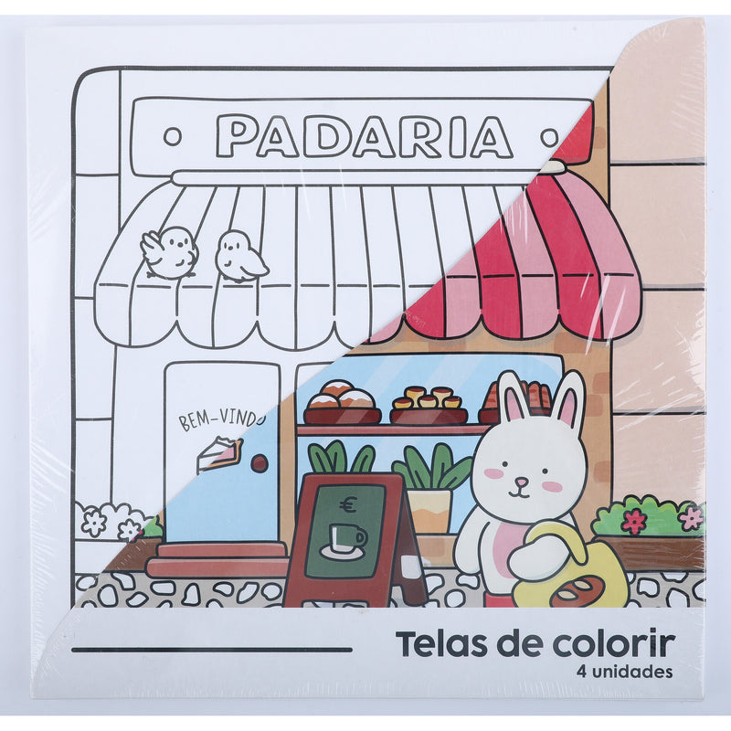 Conjunto 4 Telas 30*30Cm Para Colorir