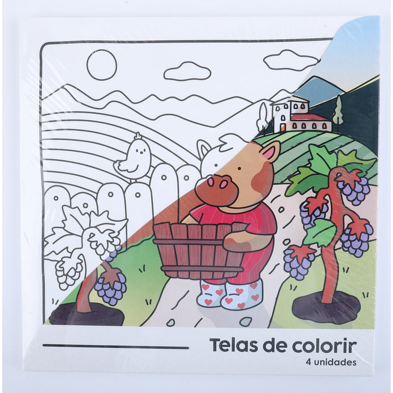 Conjunto 4 Telas 30*30Cm Para Colorir