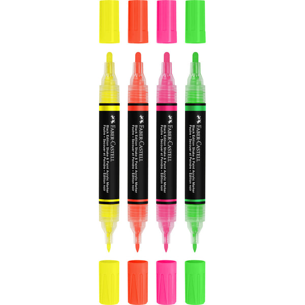 Marcador Cor Acrilicos Neon Black Edit 4 Unidades