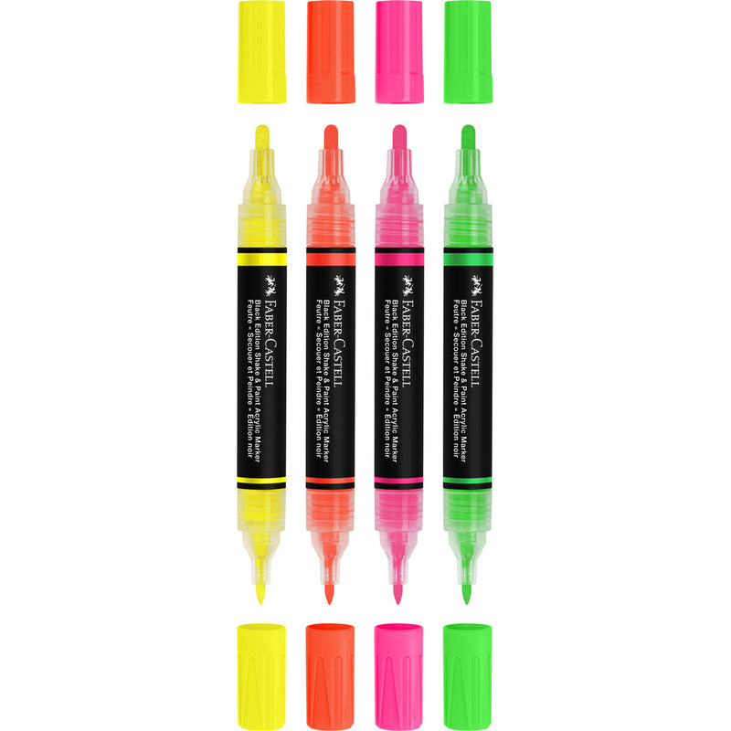Marcador Cor Acrilicos Neon Black Edit 4 Unidades