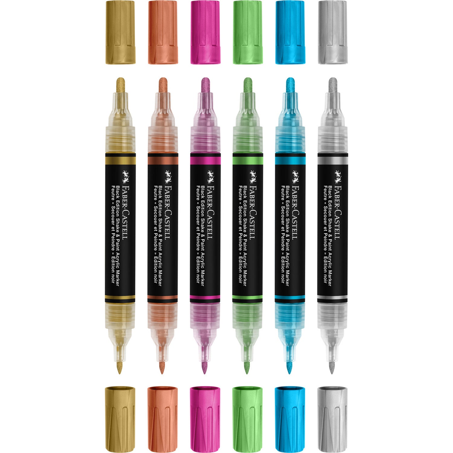 Marcador Cor Acrilicos Metal Black Edit 6 Unidades