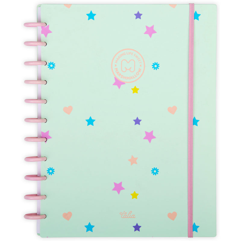 Caderno Disco A4 80 Folhas Pautado Marshmallow