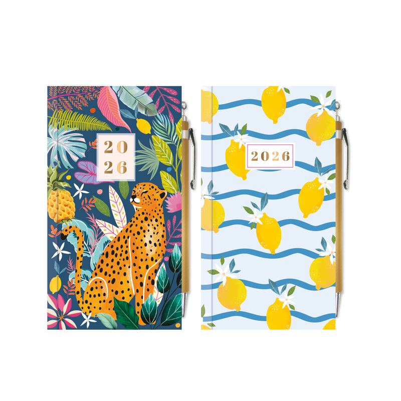 Conjunto Agenda 2026 Com Caneta - Selva E Limão