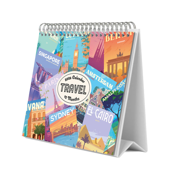 Calendário De Secretária 2026 - Viagens