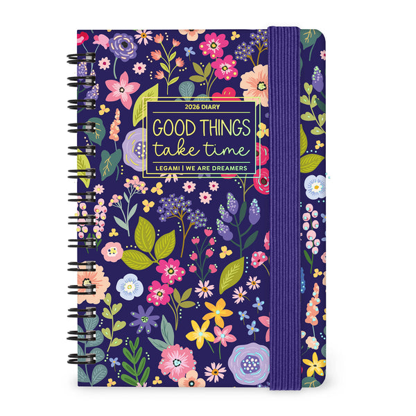 Agenda 12 Meses 2026 - Flores Espiral
