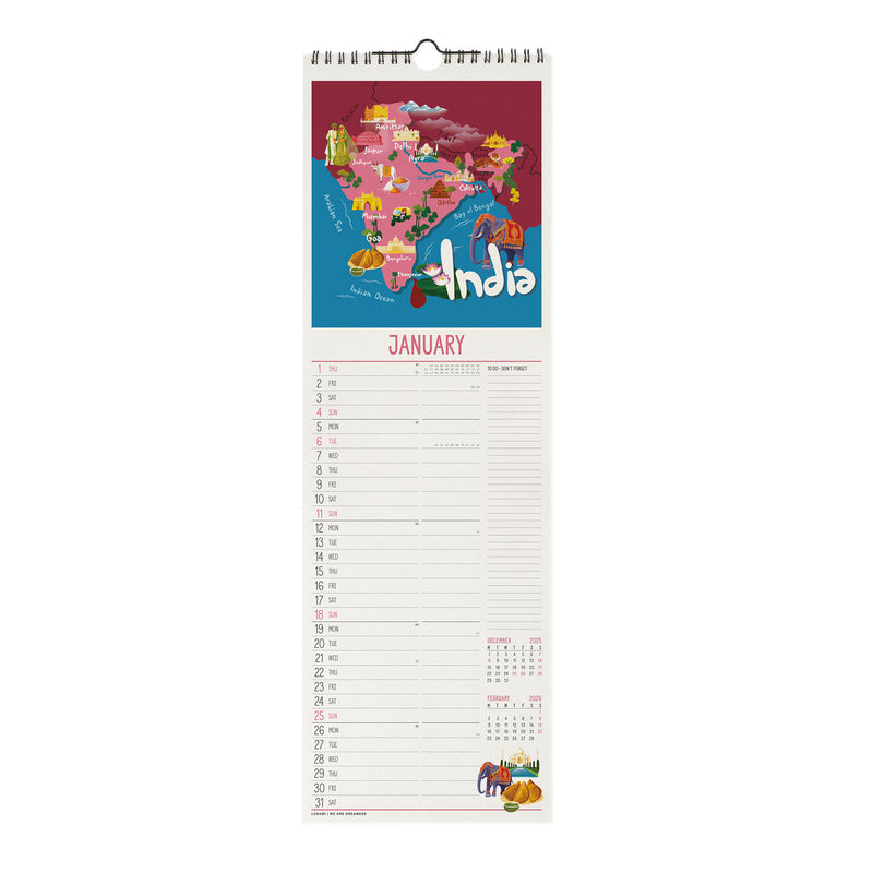 Calendário 2026 - Lets Travel 16X49
