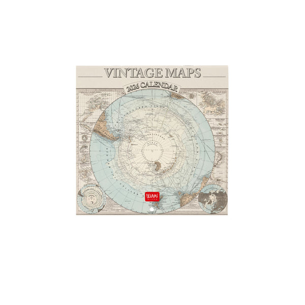 Calendário 2026 - Vintage Maps 18X18