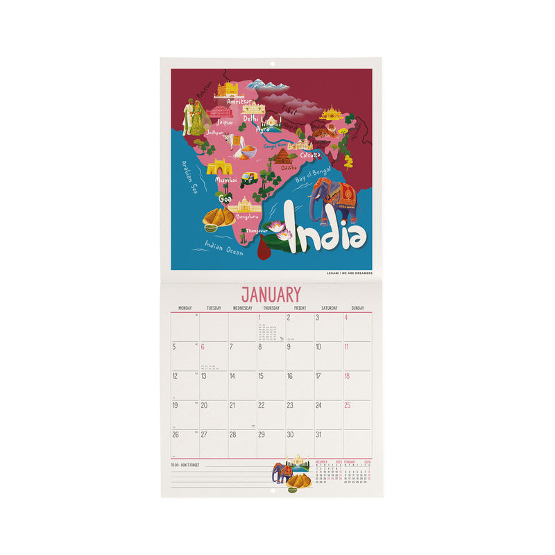 Calendário 2026 - Lets Travel 18X18