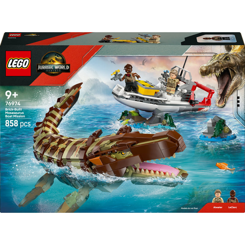 Missão De Barco Com Mosassauro Lego