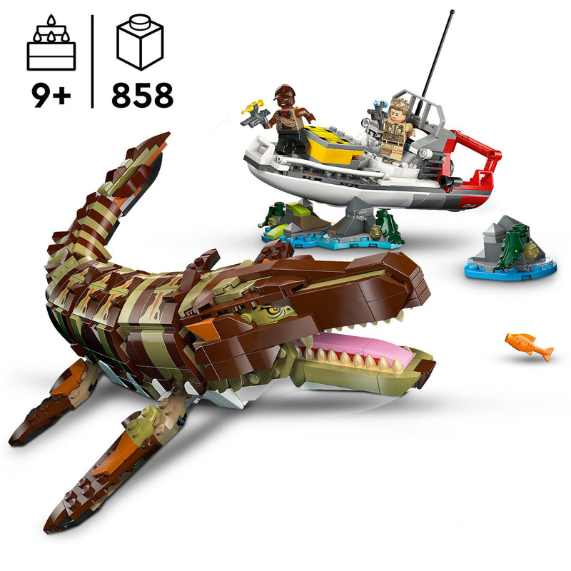 Missão De Barco Com Mosassauro Lego
