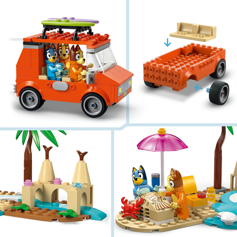 Viagem De Carro À Praia Com A Bluey Lego