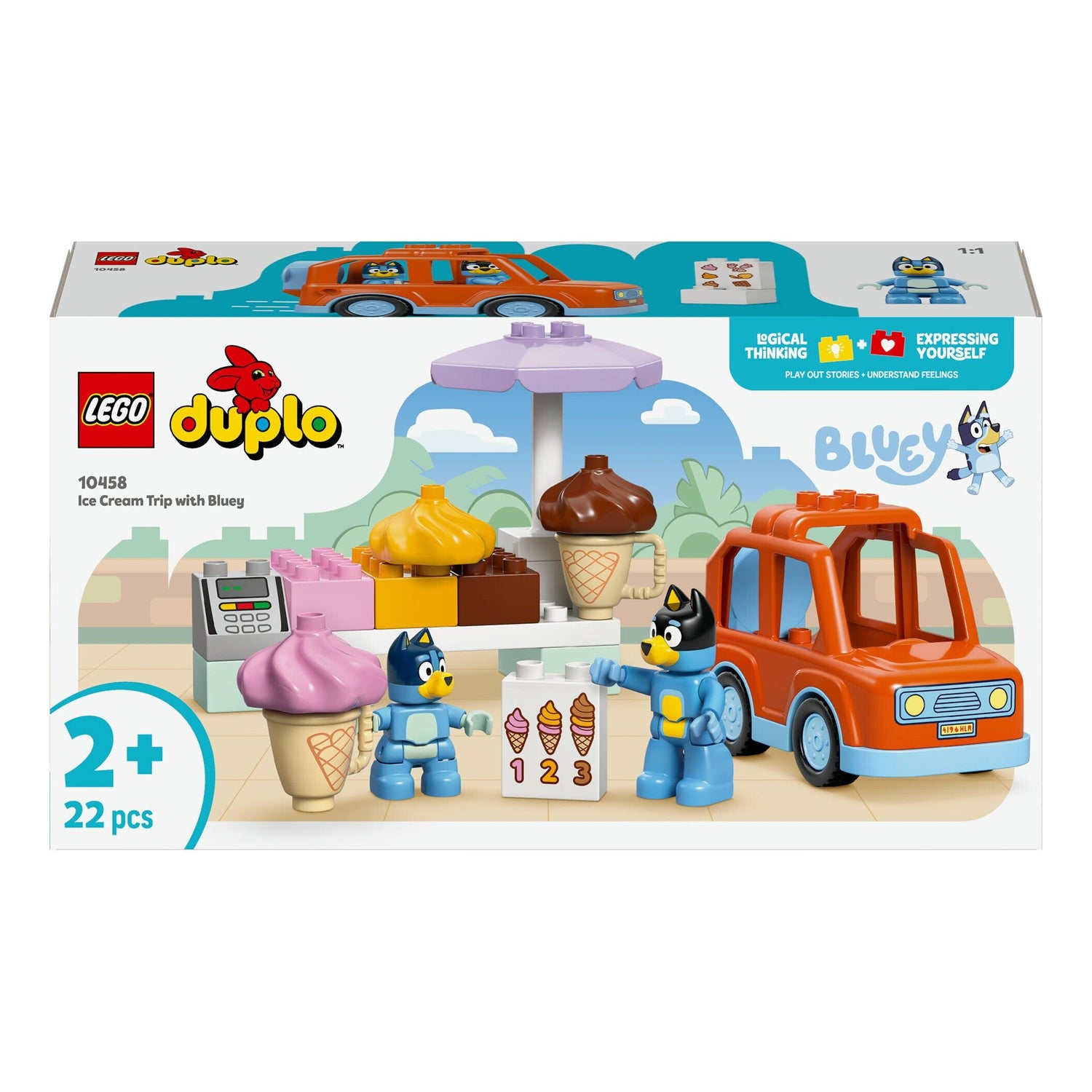 LEGO Bluey - Passeio Para Gelados Com A Bluey - 10458