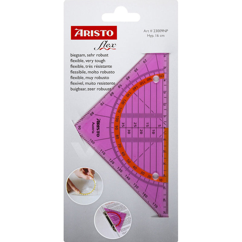 Esquadro Geométrico 16Cm Geoflex Rosa Aristo