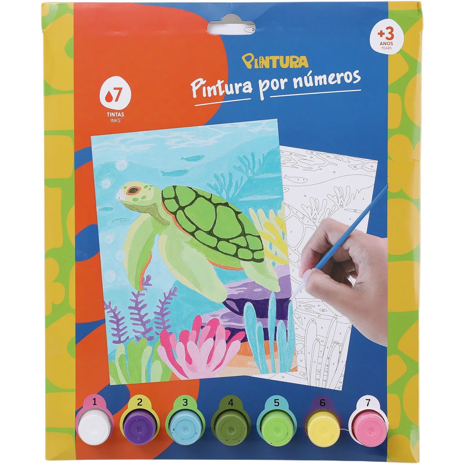 Kit por Números com Tela e Aguarelas (vários modelos)