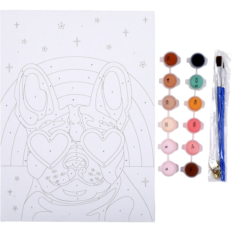 Tela Com Moldura E Aguarelas Para Pintar Números