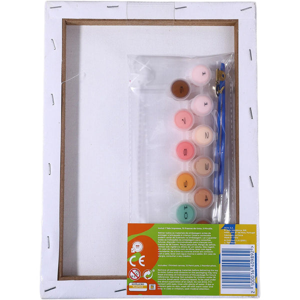 Tela Com Moldura E Aguarelas Para Pintar Números