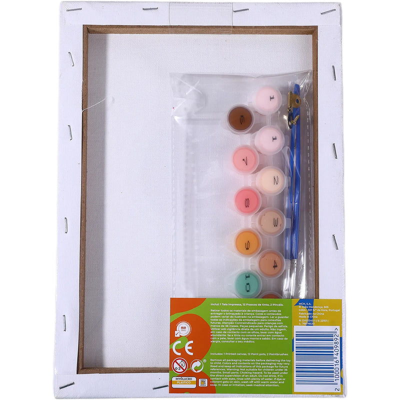 Tela Com Moldura E Aguarelas Para Pintar Números