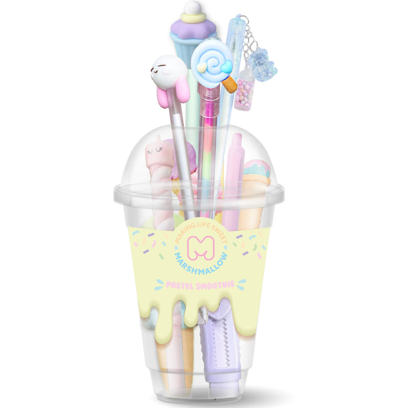 Set Escrita 6Unidades+Copo Smoothie Marshmallow