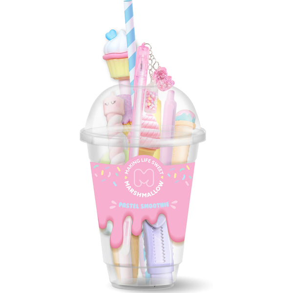 Set Escrita 6Unidades+Copo Smoothie Marshmallow
