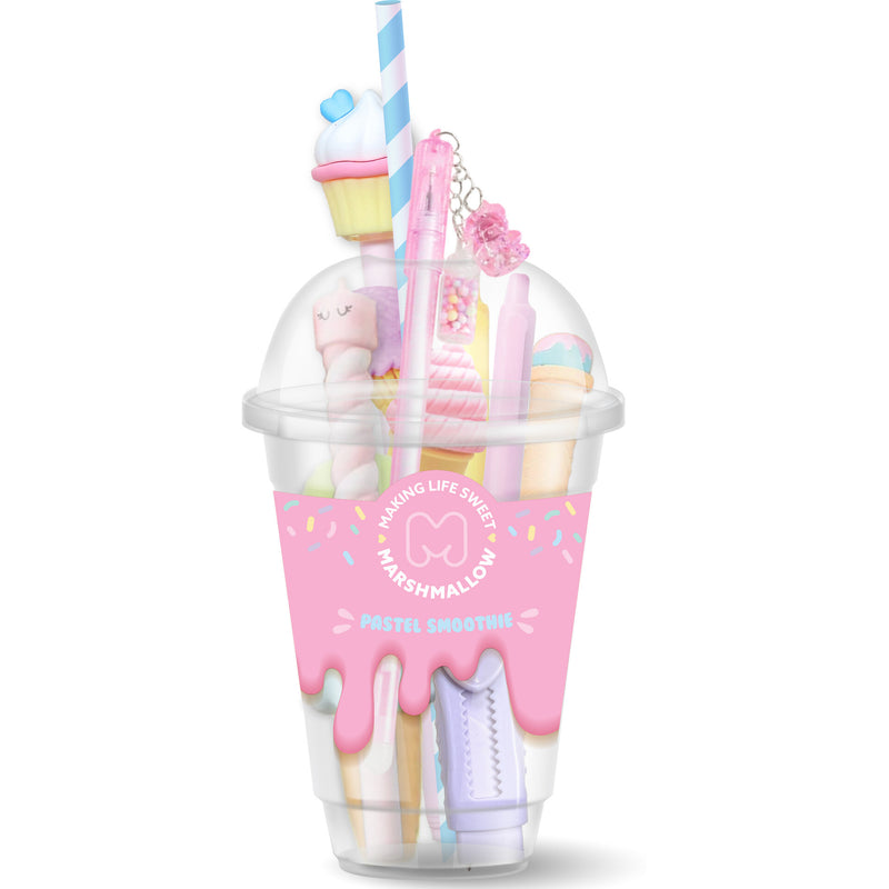 Set Escrita 6Unidades+Copo Smoothie Marshmallow