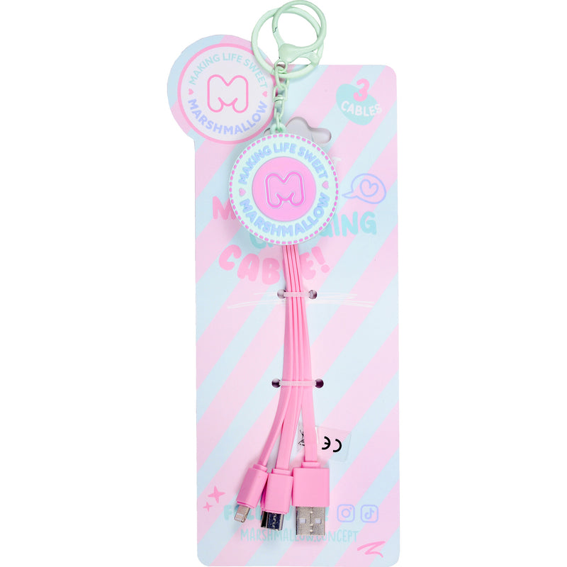 Cabo Carregamento Múltiplo Marshmallow