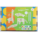 Conjunto 4 Animais 3D Madeira Para Pintar