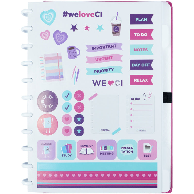 Caderno Inteligente Grande Premier Rosa CI