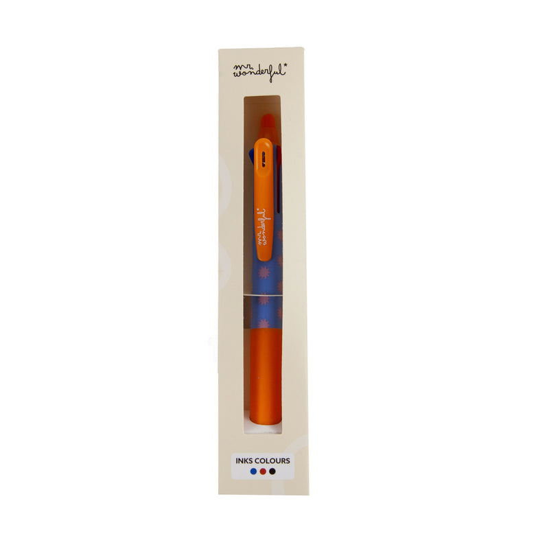 Caneta Apagável 3 Tintas - Azul