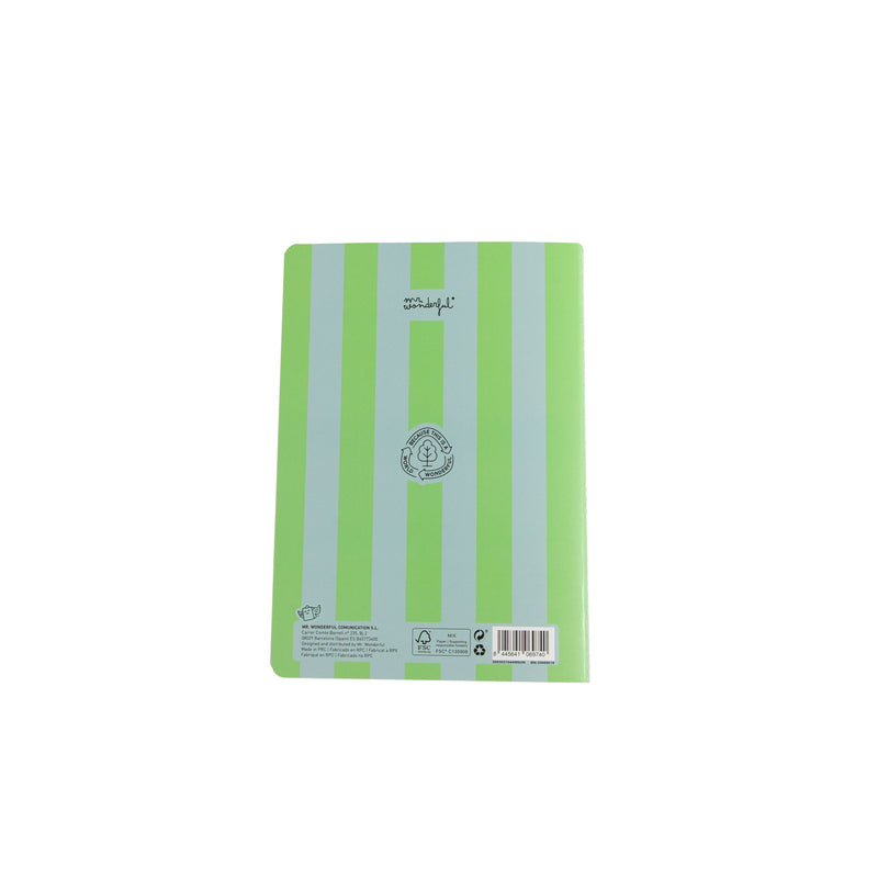 Caderno A5 Riscas - Verde E Azul