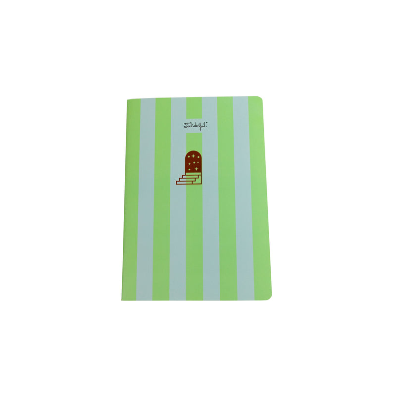 Caderno A5 Riscas - Verde E Azul