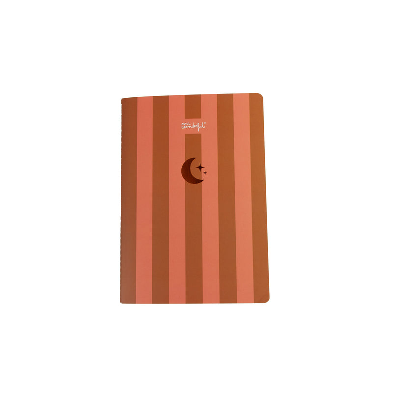 Caderno A5 Riscas - Rosa E Castanho