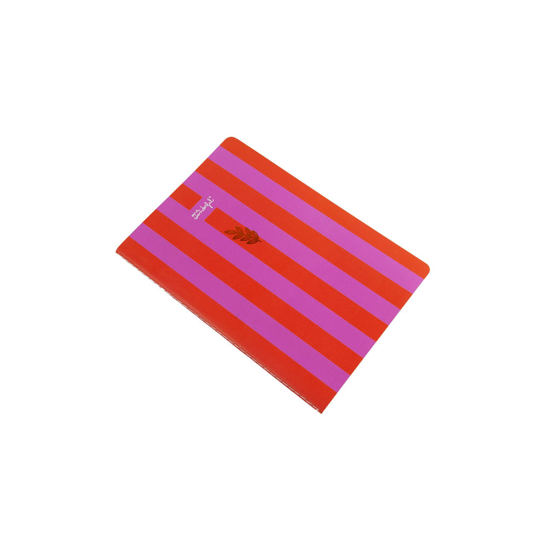 Caderno A5 Riscas - Rosa E Vermelho