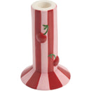 Suporte Vela Cerâmica Riscas Rosa