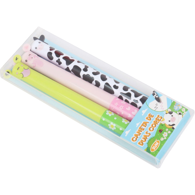 Esferográfica 2 Cores 3Unidades