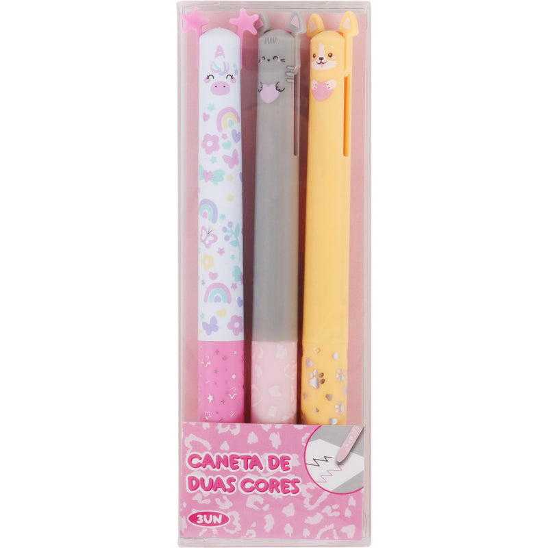 Esferográfica 2 Cores 3Unidades