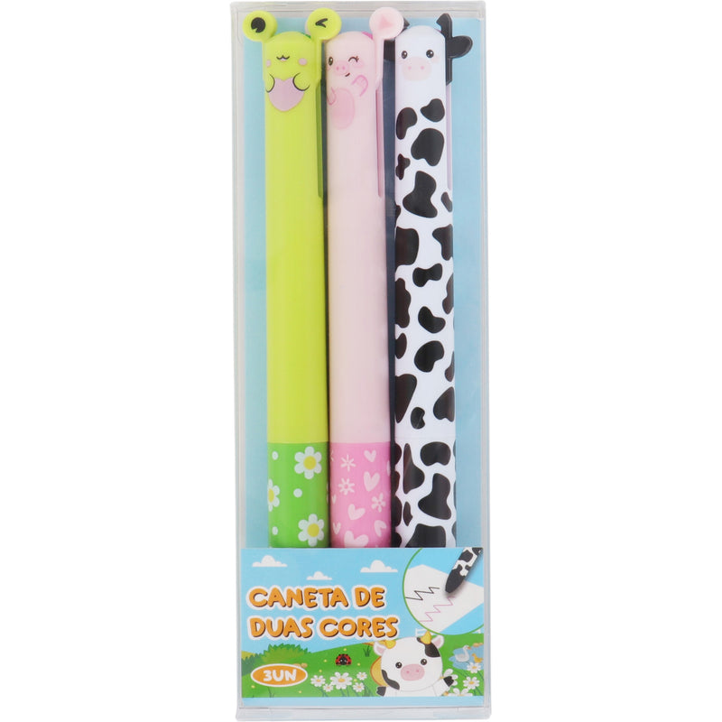 Esferográfica 2 Cores 3Unidades
