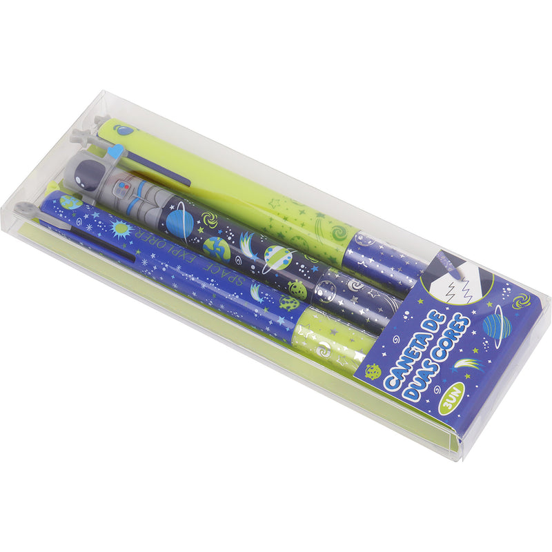 Esferográfica 2 Cores 3Unidades