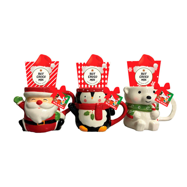 Caneca Boneco Natal Com Chocolate Quente Sortido