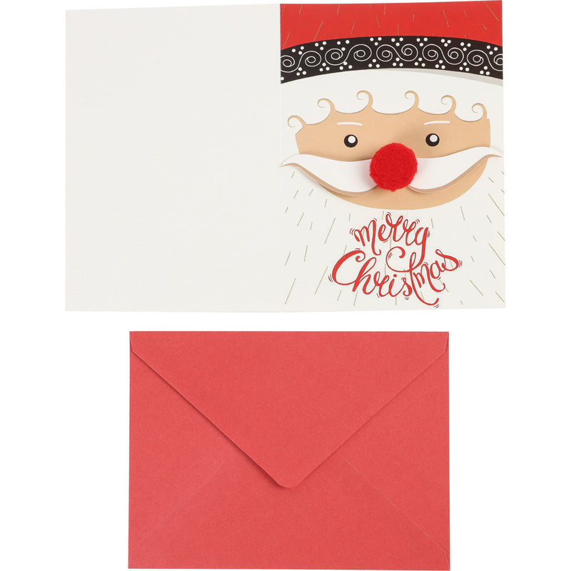 Postal Com Pompom - Pai Natal