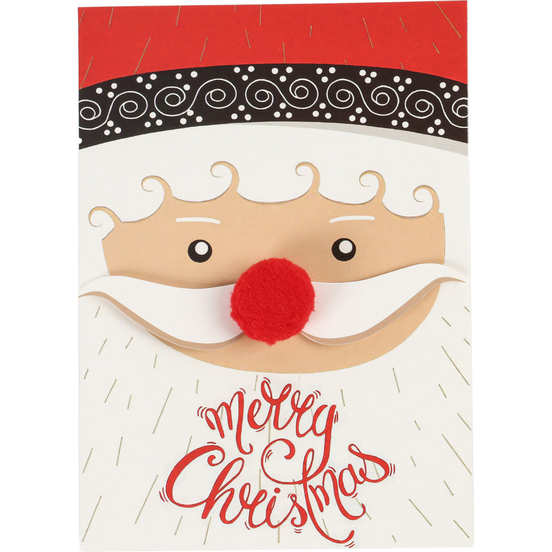 Postal Com Pompom - Pai Natal