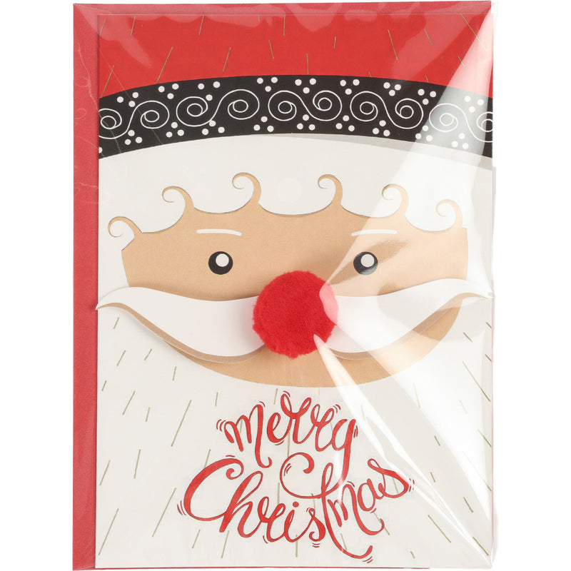 Postal Com Pompom - Pai Natal