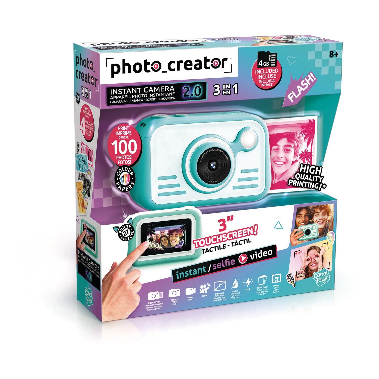 Canal Toys - Máquina Fotográfica Instantânea 3 em 1