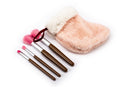Conjunto 4 Pincéis Maquilhagem Rosa