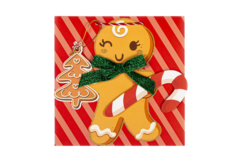 Saco Médio Boneco Gengibre 3D Glitter