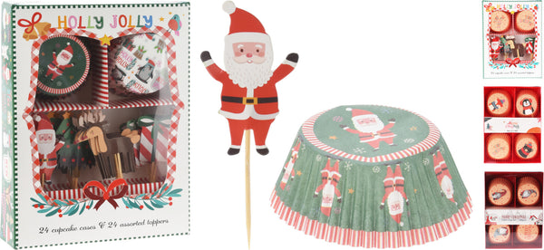 Conjunto Para Cupcakes 48 Peças Design Natal